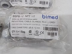 Lot Of (50) BIMED BSPB-12 NPT 1/2 CABLE Cord Grip GLANDS 6 To 12mm Strain Relief
