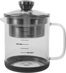 Soy Milk Filter Pot with Fine Mesh Strainer 7.48X6.29X4.72In Glass Container