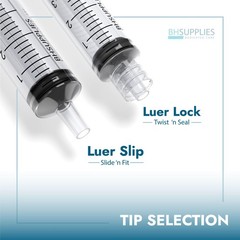 BH Supplies 1mL Luer Slip Tip Syringes (No 100 Count (Pack of 1), Clear