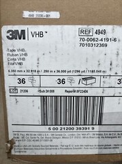 3M™ VHB™ Tape 4949 Black, 0.250in x 36 yd Double Side Structural Adhesive