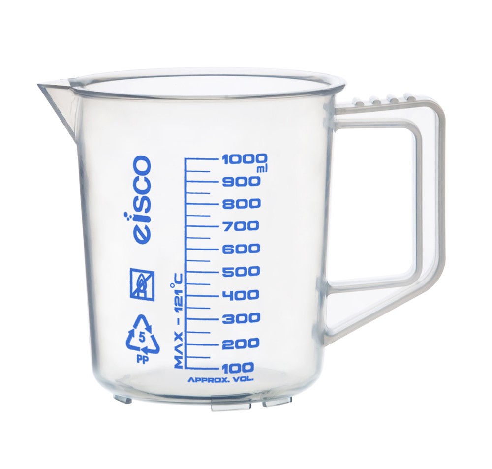 Measuring Jug, 1000ml – Polypropylene – Screen Printed Graduations – Eisco Labs