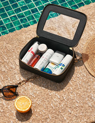 Clear Makeup Bag Travel Cosmetic Case Transparent Toiletry Bag with Zipper, Port