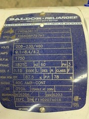 BALDOR RELIANCE WASHDOWN DUTY MOTOR, CAT NO. VWDM3611T, 3HP, 3 PHASE