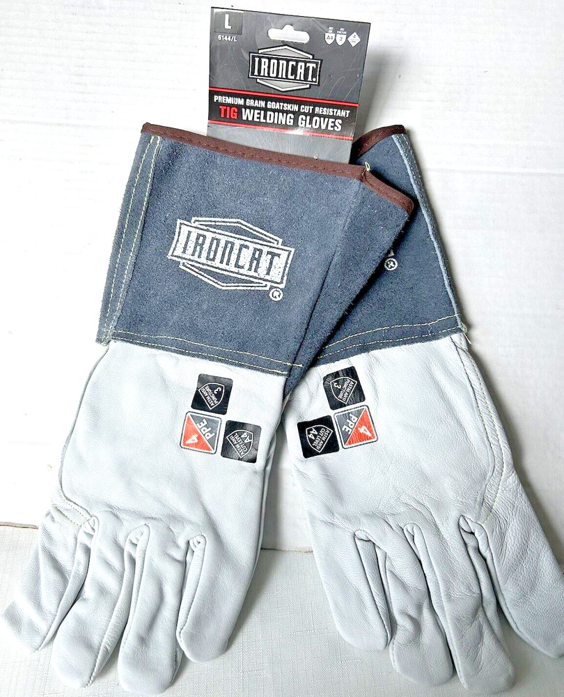 Ironcat Welding Gloves TIG 6144 Sze Large Gray Work Ranching Soft Leather safety