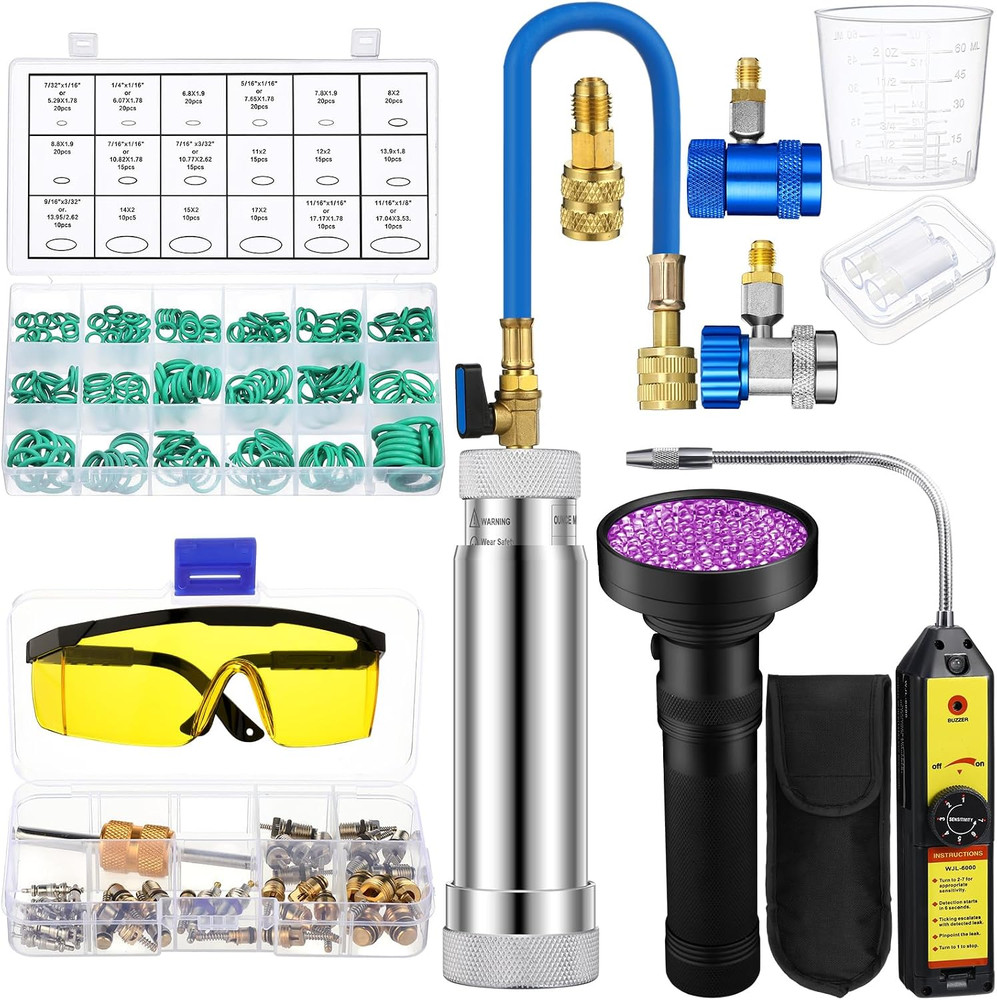 Ac Leak Detector Kit, R1234Yf R134A R410A Ac Oil UV Dye Injector