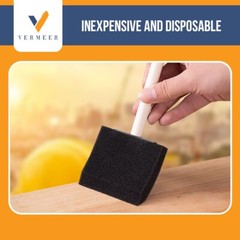 36Count – 3″ Disposable Poly Foam Brushes for All Paints, Stains, Varnish & Glue