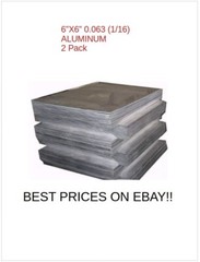 (3 pcs) .060 Aluminum Sheet Metal Plate. 6″ X 6″ – 1/16 “BEST PRICE ON EBAY’