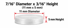 7/16” Round Rubber Feet Clear 3M Adhesive Backing 1/8 Height 64 Pieces per pack