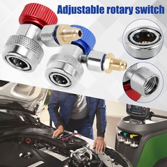A/C Quick Coupler Connector Adapters High & Low Manifold AC Gauge Set 1/4″ Flare