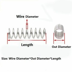 Wire Dia 0.6/0.7/0.8mm 304 Stainless Steel Compression Spring OD 5mm-50mm 10Pcs