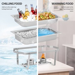8 Pack Stainless Steel Chafer Chafing Dish Sets Catering Food Warmer 8 QT