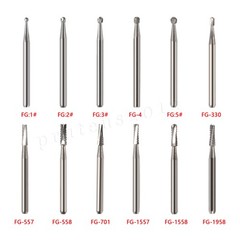 10-100Pcs Dental High Speed Handpiece Carbide Burs Round Steel FG Bur Drills ty