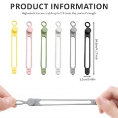 Shuielai Silicone Cable one size, Black, White, Yellow, Pink, Gray, Green