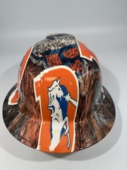 New Full Brim Hard Hat Custom Hydro Dipped OLD SCHOOL DENVER BRONCOS