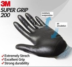 3M Nitrile Rubber Coated Nylon Work Gloves, Thin, Washable Bulk 10 Pack Grey