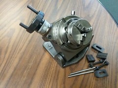 4″ PRECISION TILTING ROTARY TABLE w. 3″/65mm 3-jaw chuck Part#TTSK-100CK- NEW