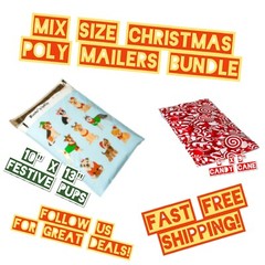 35 Poly Mailers Two Mix Size Christmas Variety Pack Shipping Envelopes