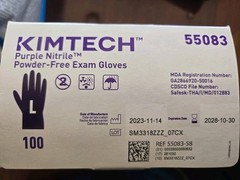 Kimtech 55083 Large Purple Nitrile Powder-Free Exam Gloves Box of 100 Gloves
