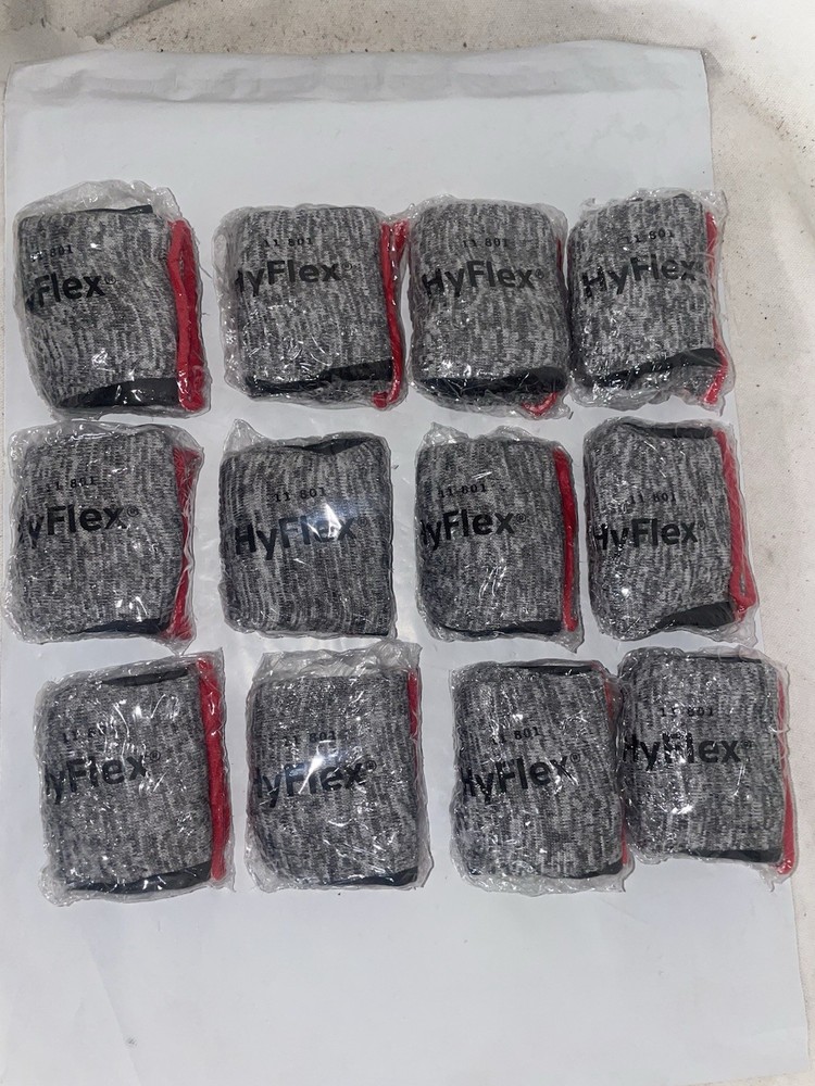 12 Pair Ansell HyFlex 11-801 Size 7 (Small) Gloves