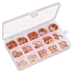 150x Copper Crush Washer Gasket Set Flat Ring Seal Assortment Kit For M5-M22 Kit