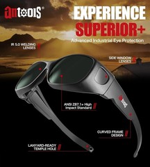 IR 5.0 Welding Glasses, Wrap-around Welding Goggles, Anti-scratch Welding Len…