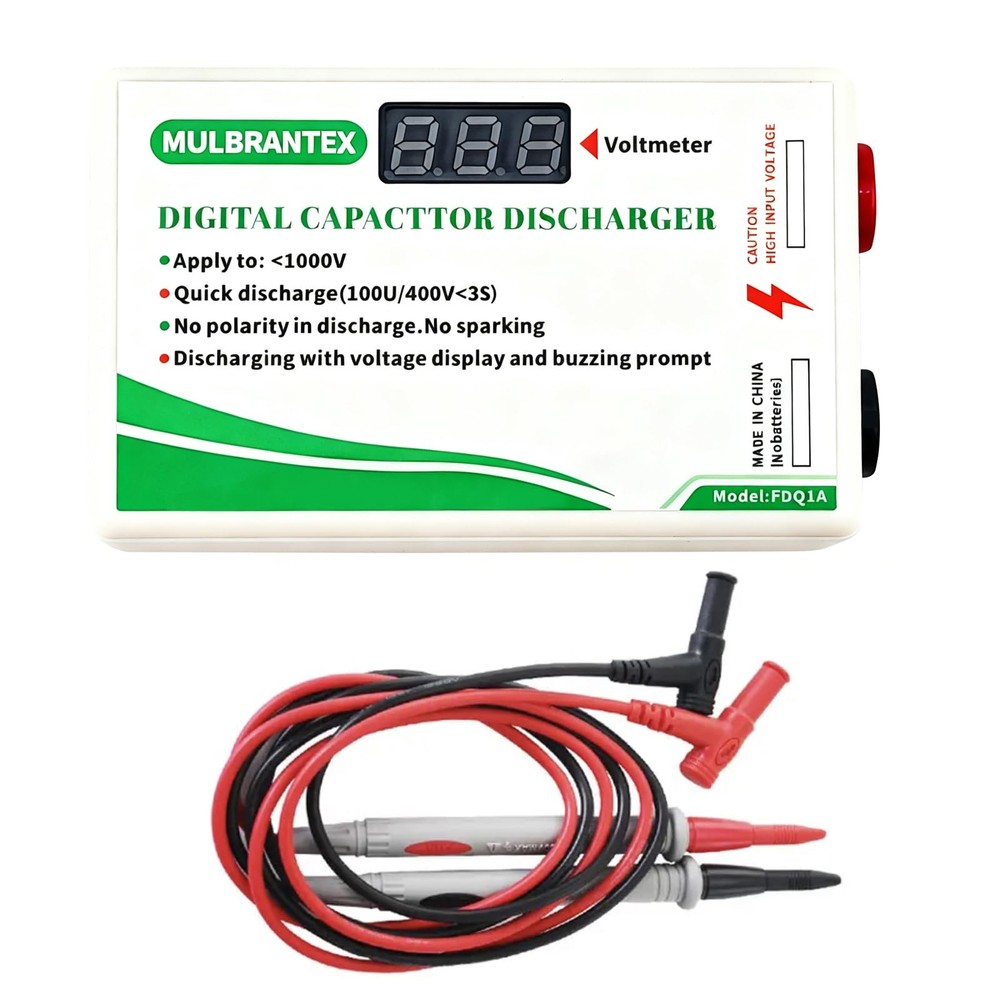 Digital Capacitor Discharge Tool with Voltmeter Display, max Display 999, 10-…