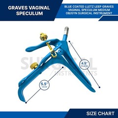 LLETZ LEEP Graves Vaginal Speculum Gynecology Surgical Medium Blue Coated German