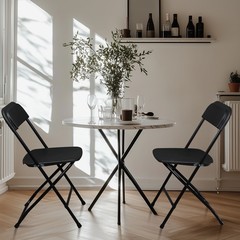 12PCS Folding Plastic Chair Wedding Party Outdoor Indoor 360LBS Capacity Black