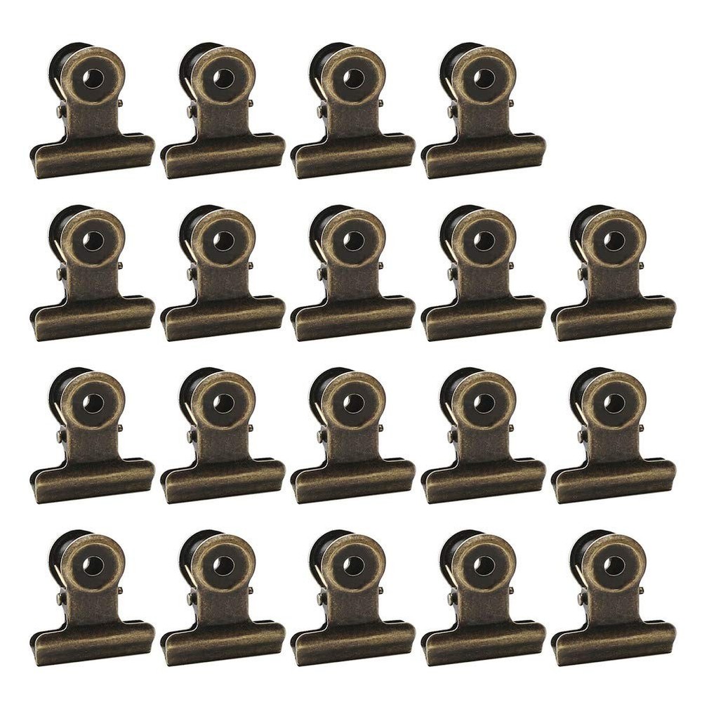 100 PCS Metal Hinge Clips, Bronze Small Clips 100pcs 0.87Inch, Cyan