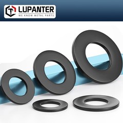 Corrosion Resistant 1/4″ Washers – 50 Pack Black Flat Washers in Stainless Steel
