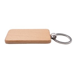 40pcs/pack Rectangle Blank Wood Keychain Diy Custom Wood Key Chains Key Tags