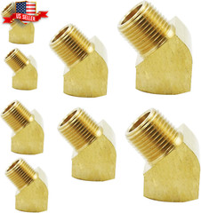 45 Degree Street Elbow 1/8 NPT Male X 1/8 NPT Female Brass Pipe Fitting 2 pack