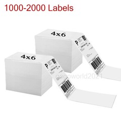 1000-2000 4×6 Fanfold Direct Thermal Shipping Labels for Zebra and Rollo Printer
