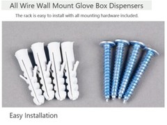 3-Tier Design Glove Box Holder White Wire Wall-Mount Saves Counter Space