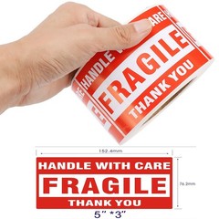 1-40 Rolls 3″x5″ Large 500 Fragile Labels Handle with Care Thank You Stickers US