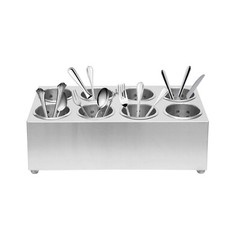 8 Compartment Stainless Steel Flatware Holder Commercial Silverware Organizer