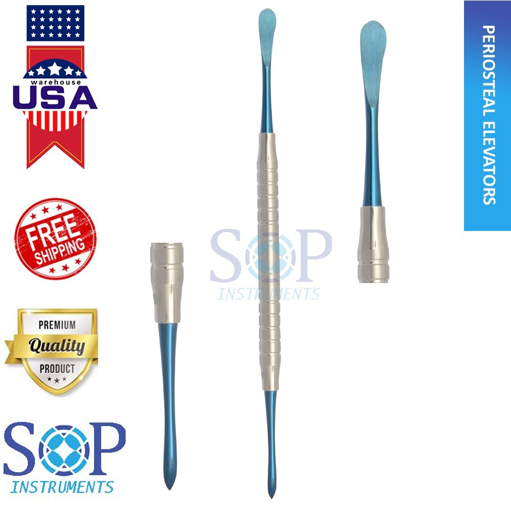 Dental Periosteal Elevator Molt #9 Blue Titanium Coated Double Ended Instruments