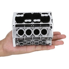 KH866 V8 Engine Block Business Card Holder – 3D Printed PLA Desk silver