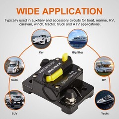 BULVACK 50 Amp Circuit Breaker with Manual Reset for Car Trolling Motors Boat