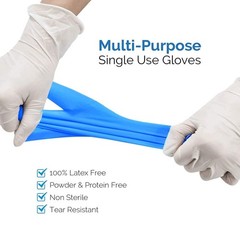 Basic Medical Synmax Vinyl Exam Gloves – Latex-Free & Powder-Free – Large,