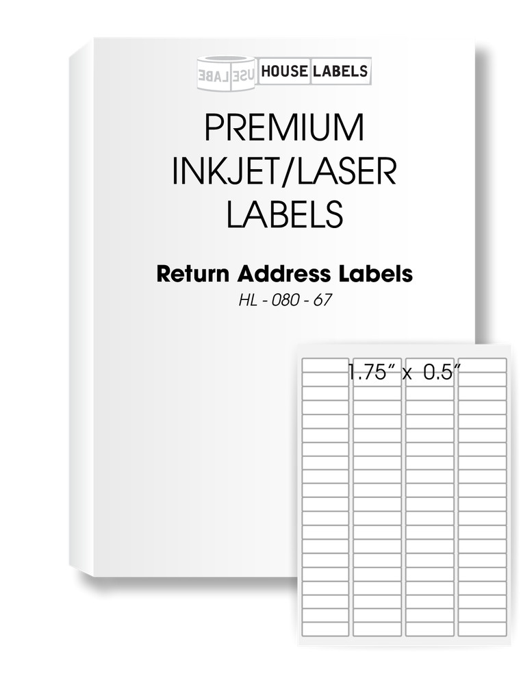 8000 Labels – 100 sheets – 80 UP 1 3/4″x 1/2″ Blank White Return Address Labels
