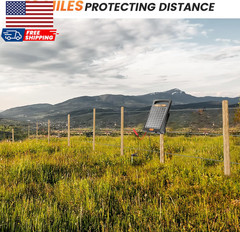 24 Hour Solar Electric Fence Charger 10 Miles up to 10200V Output Range Electri