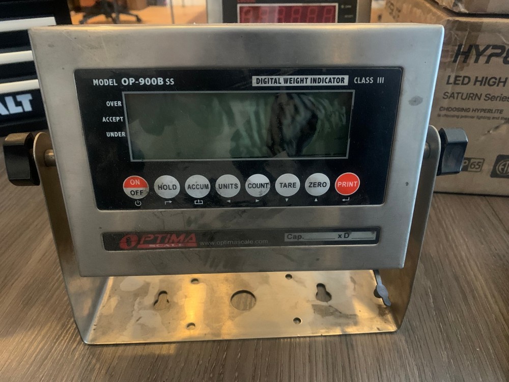 OPTIMA SCALE OP-900B-12 LCD INDICATOR WITH INTERNAL BATTERY, Stainless NTEP