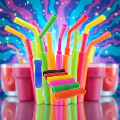 20 Pcs Colorful Silicone Straw Tips, Reusable Teeth 6 Millimeters, Multicolor