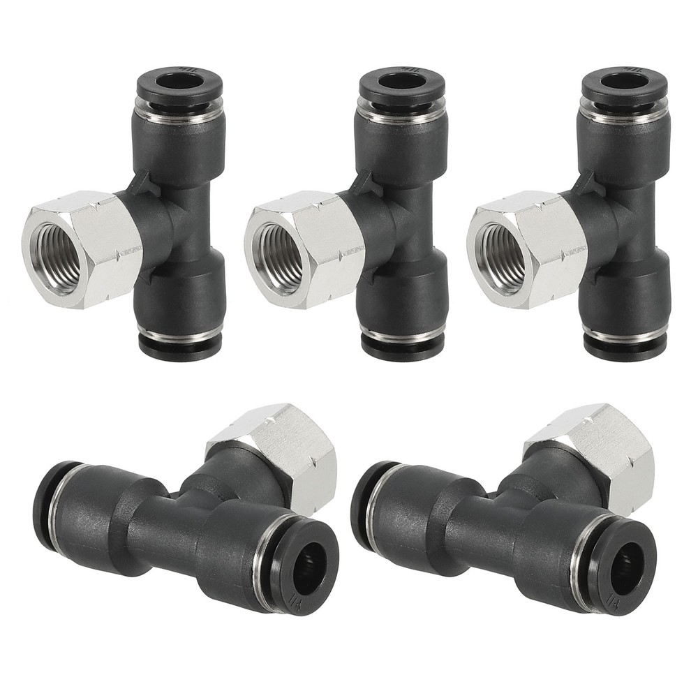 5Pcs Female Branch Tee 1/4″ Tube OD x 1/8FNPT Thread Push to Connect Fitting