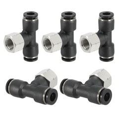 5Pcs Female Branch Tee 1/4″ Tube OD x 1/8FNPT Thread Push to Connect Fitting
