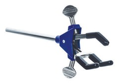 Eisco Labs 3 Finger Adjustable Clamp on Stainless Steel Rod – 2.3″ Max Opening