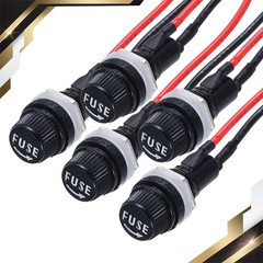 5 Pcs Panel Mount Fuse Holder 5x20mm AC 250V 10A Screw Cap Fuse Holders