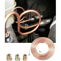 25 Ft Flexible Tube Line Roll, 1/4″ Brake Line Tubing Kit, Copper Color: Gold