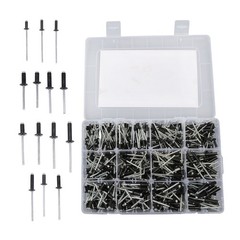 500 sets of rivet kits 3/32″ 1/8″ 5/32″ 3/16″ With 14 Standard Sizes W/ a Box